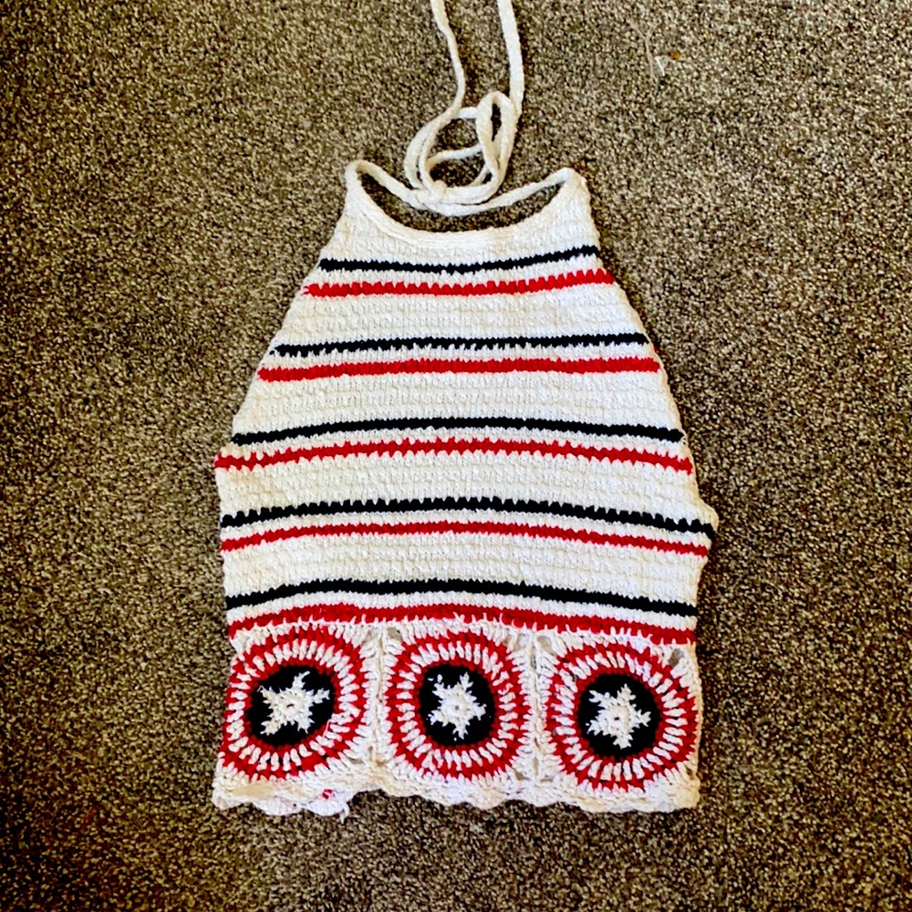 Hollister XS Halter Sweater Top July 4th America